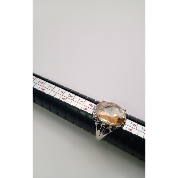 Women's Gold Crystal Alloy Glass Fashion Ring U.S Size 7 - Picture 3 of 3